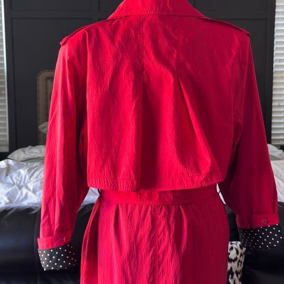 Vintage Forecaster of Boston Trench Rain Coat 7/8 . Red - Picture 2 of 11